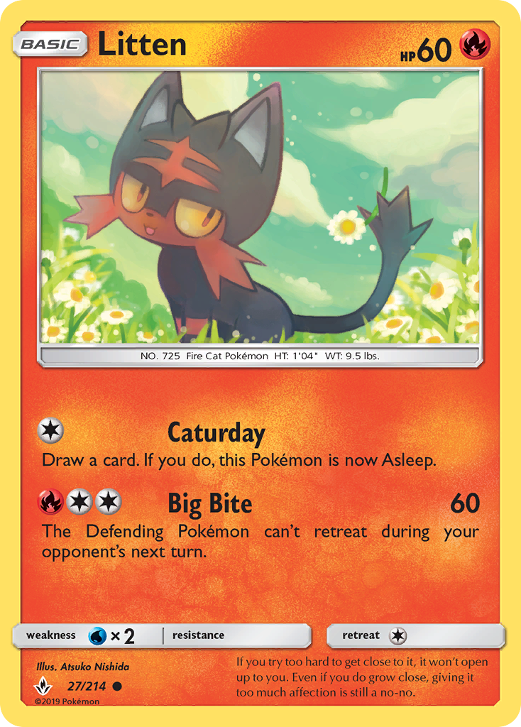 Litten (27/214) [Sun & Moon: Unbroken Bonds] | Cracking-Singles