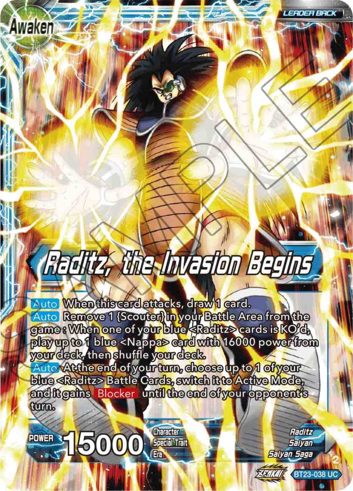 Raditz // Raditz, the Invasion Begins (BT23-038) [Perfect Combination] | Cracking-Singles