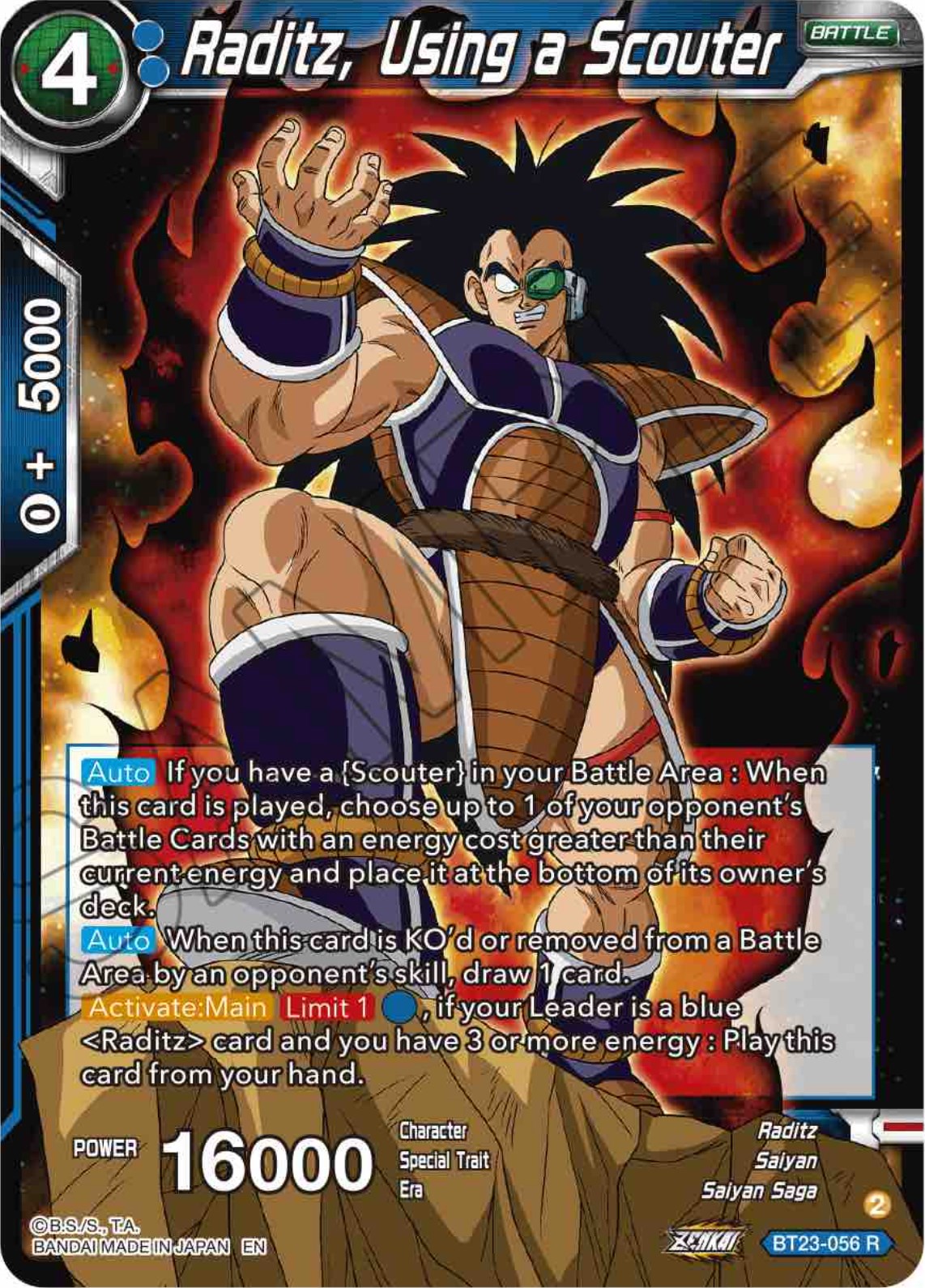 Raditz, Using a Scouter (BT23-056) [Perfect Combination] | Cracking-Singles