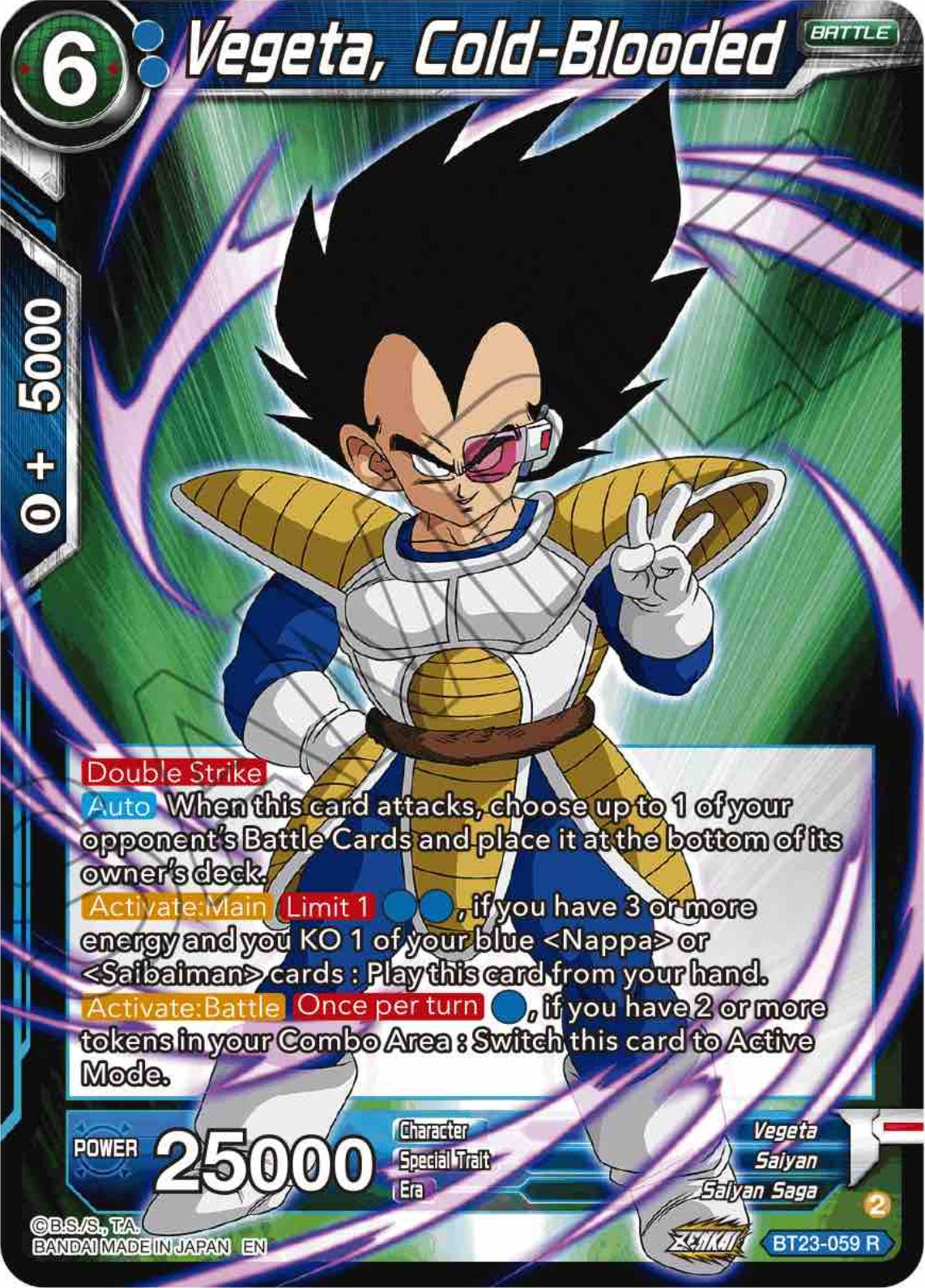 Vegeta, Cold-Blooded (BT23-059) [Perfect Combination] | Cracking-Singles