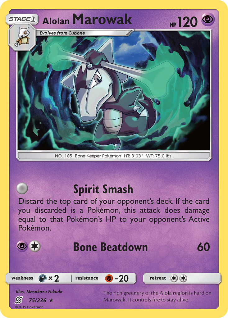 Alolan Marowak (75/236) [Sun & Moon: Unified Minds] | Cracking-Singles