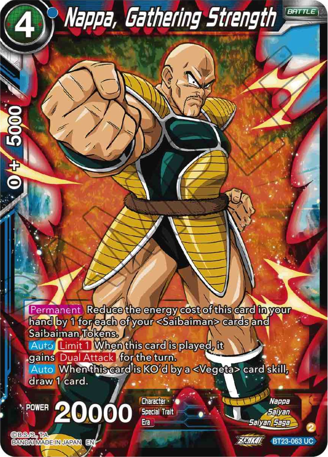 Nappa, Gathering Strength (BT23-063) [Perfect Combination] | Cracking-Singles