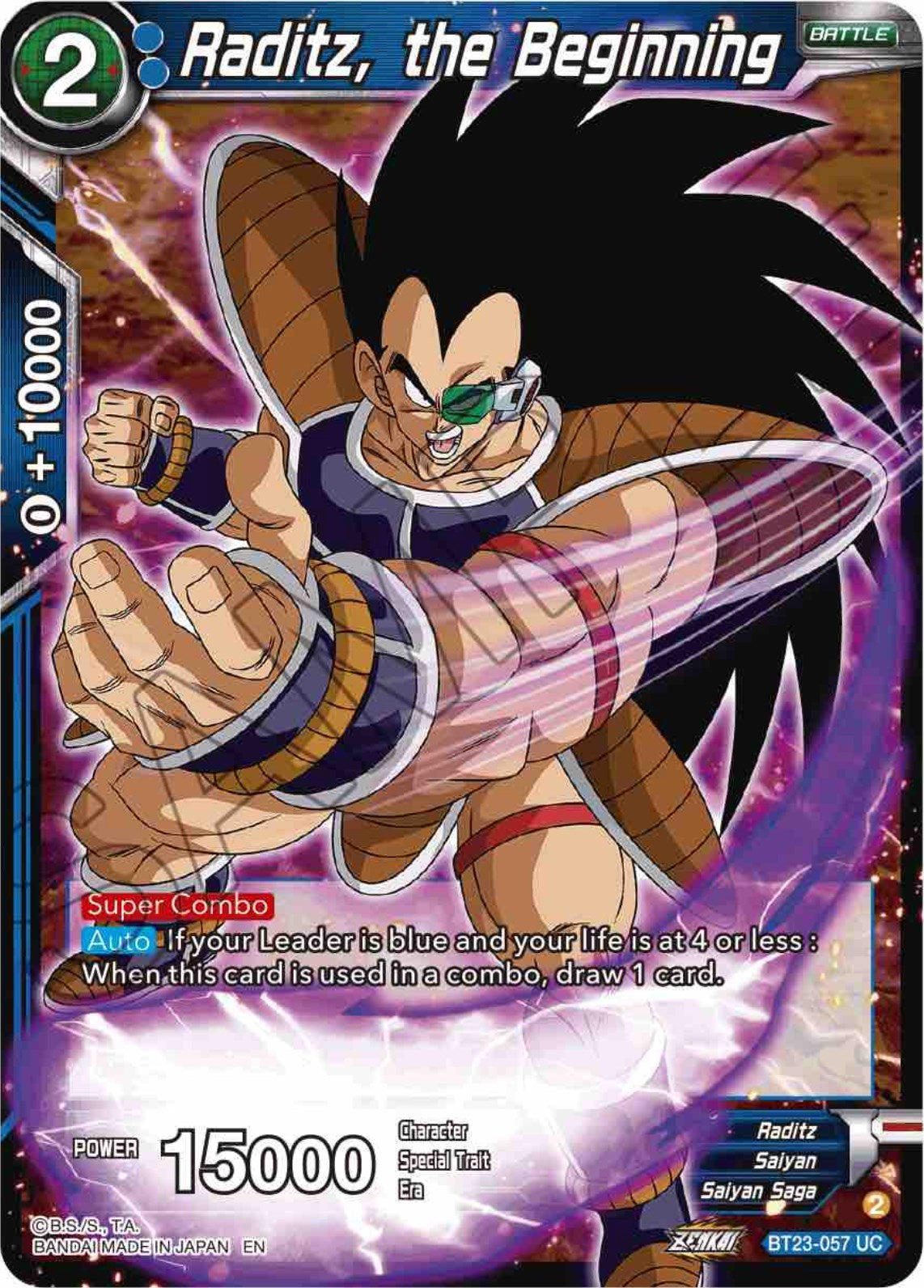 Raditz, the Beginning (BT23-057) [Perfect Combination] | Cracking-Singles