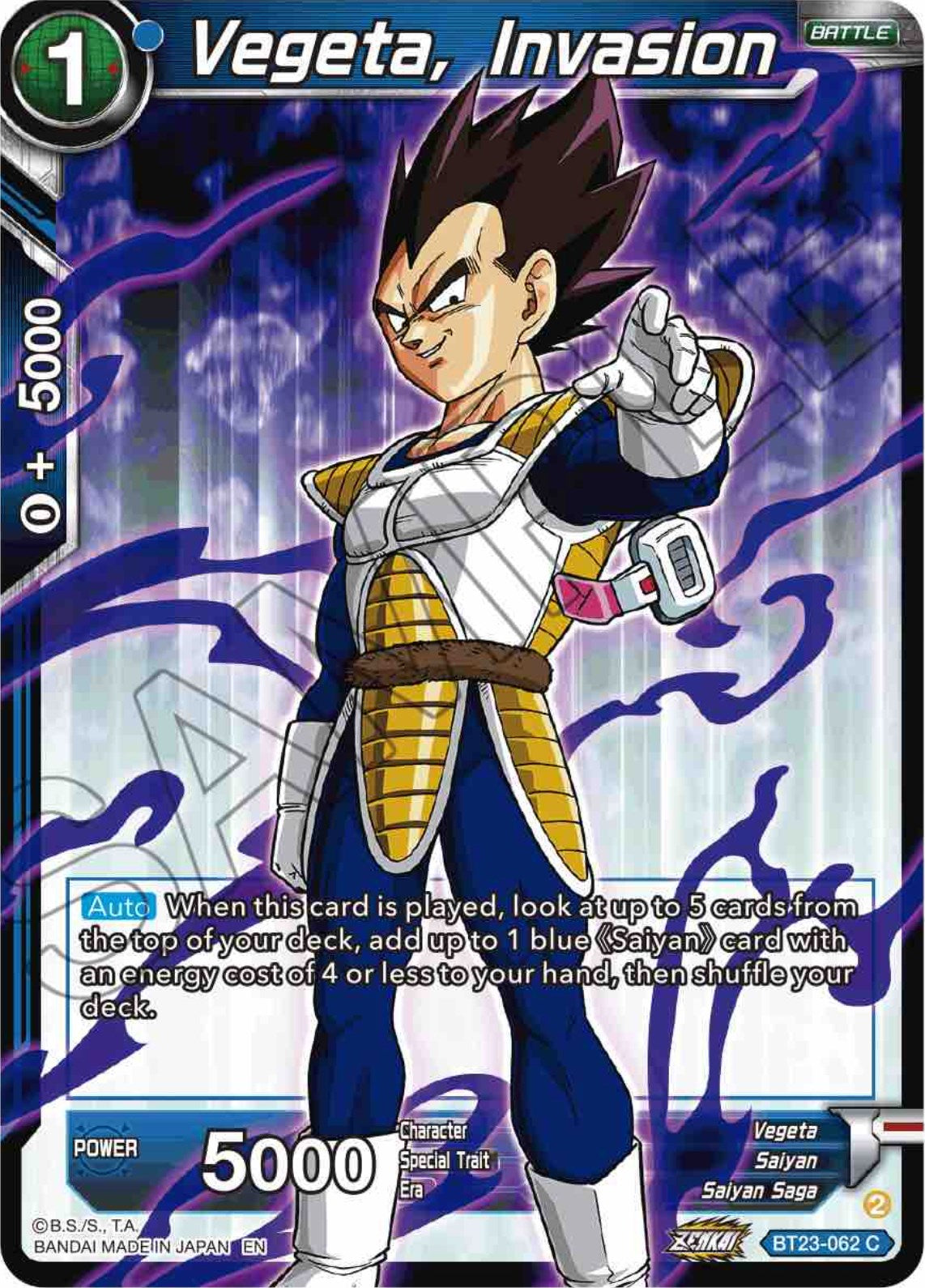 Vegeta, Invasion (BT23-062) [Perfect Combination] | Cracking-Singles