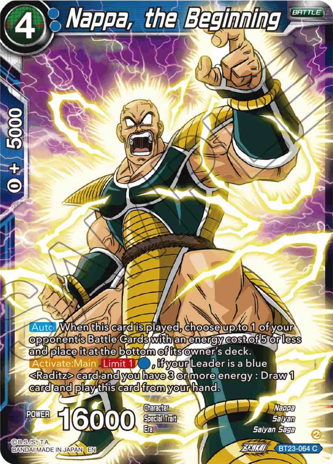 Nappa, the Beginning (BT23-064) [Perfect Combination] | Cracking-Singles