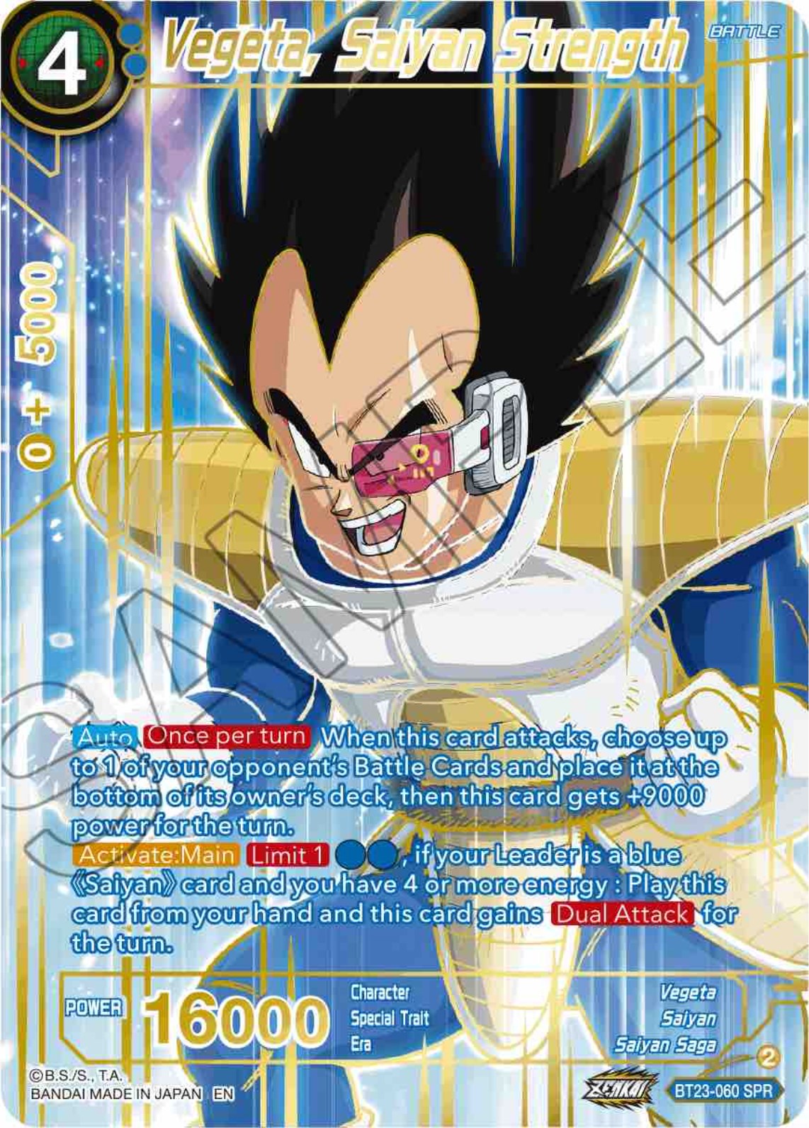 Vegeta, Saiyan Strength (SPR) (BT23-060) [Perfect Combination] | Cracking-Singles