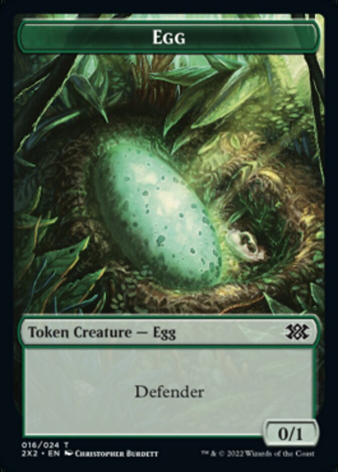 Egg // Knight Double-sided Token [Double Masters 2022 Tokens] | Cracking-Singles