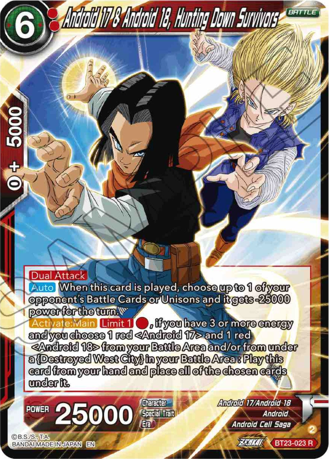 Android 17 & Android 18, Hunting Down Survivors (BT23-023) [Perfect Combination] | Cracking-Singles