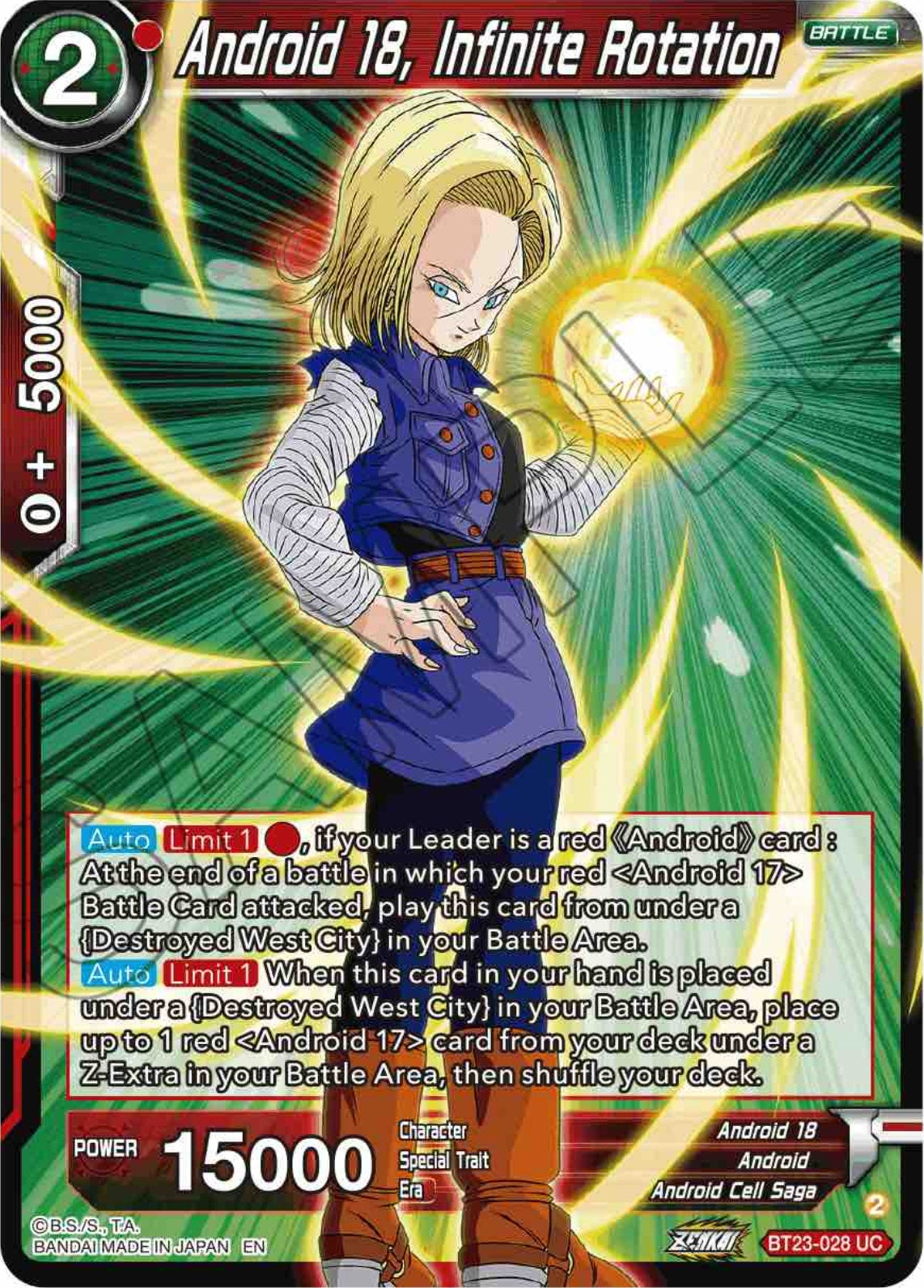 Android 18, Infinite Rotation (BT23-028) [Perfect Combination] | Cracking-Singles