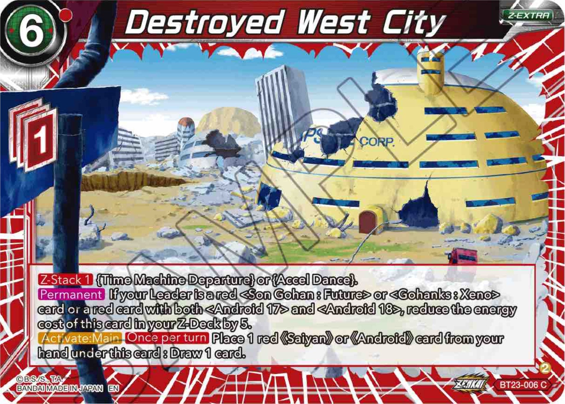 Destroyed West City (BT23-006) [Perfect Combination] | Cracking-Singles