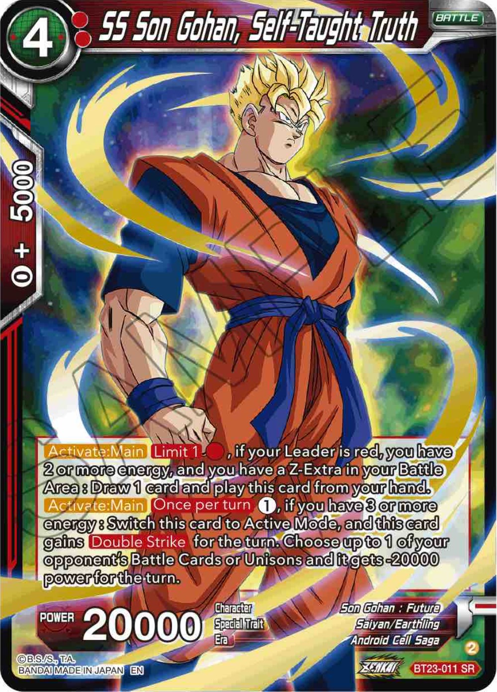 SS Son Gohan, Self-Taught Truth (BT23-011) [Perfect Combination] | Cracking-Singles