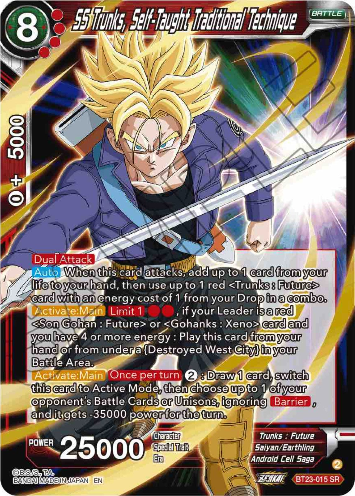 SS Trunks, Self-Taught Traditional Technique (BT23-015) [Perfect Combination] | Cracking-Singles