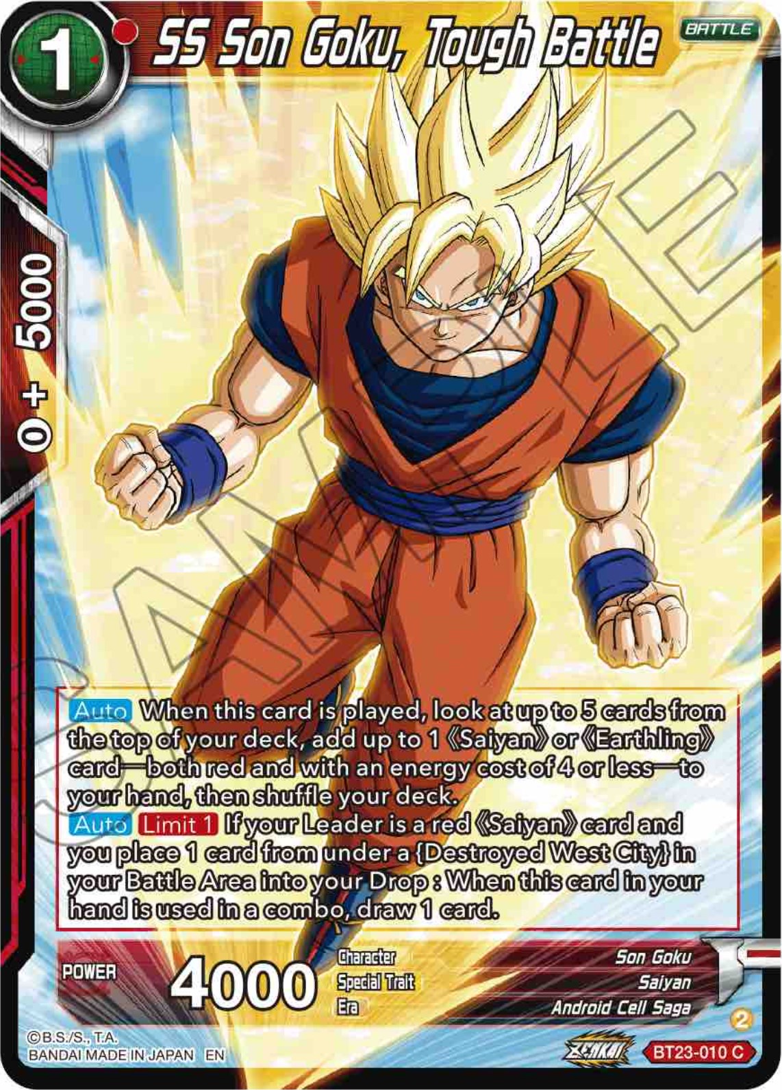 SS Son Goku, Tough Battle (BT23-010) [Perfect Combination] | Cracking-Singles