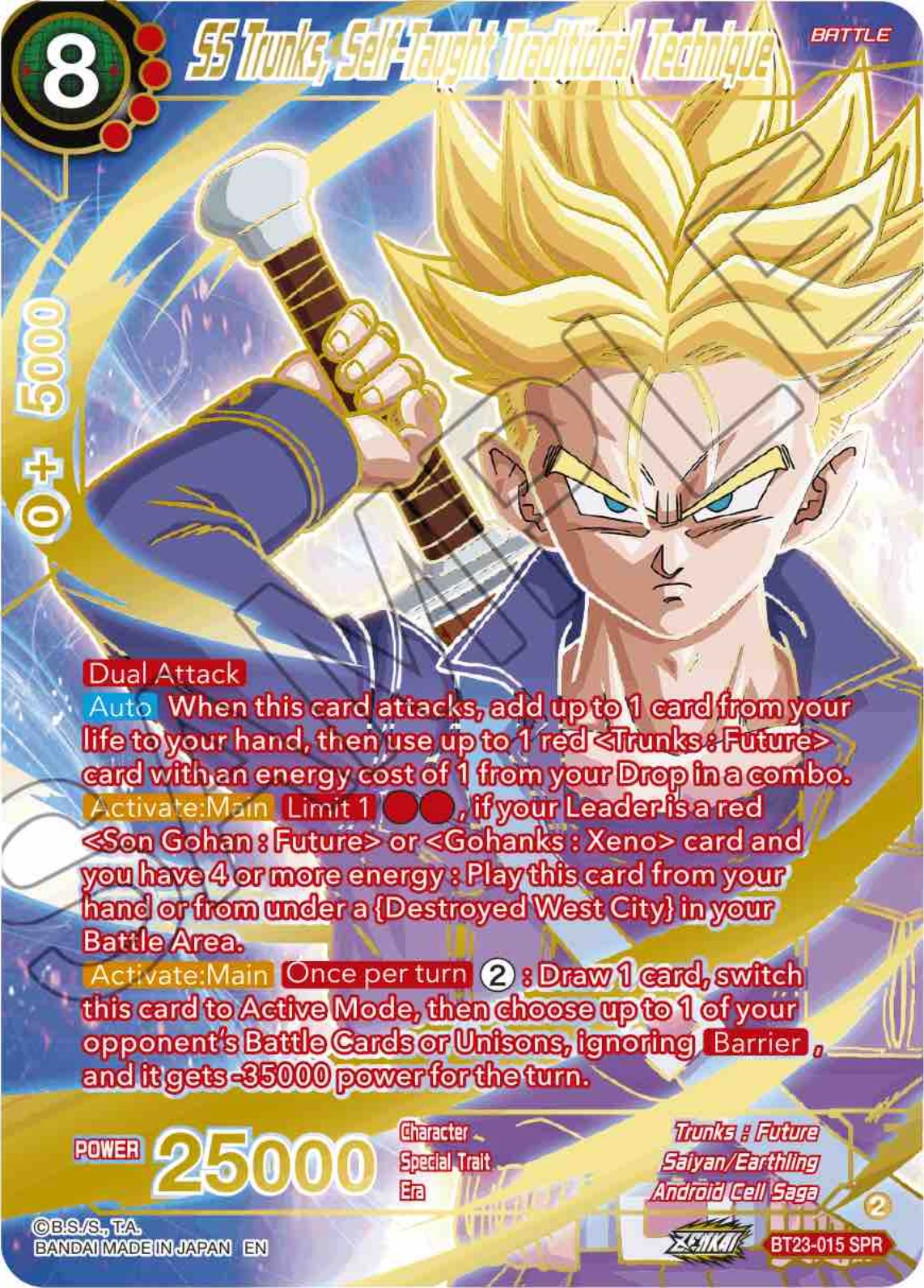 SS Trunks, Self-Taught Traditional Technique (SPR) (BT23-015) [Perfect Combination] | Cracking-Singles