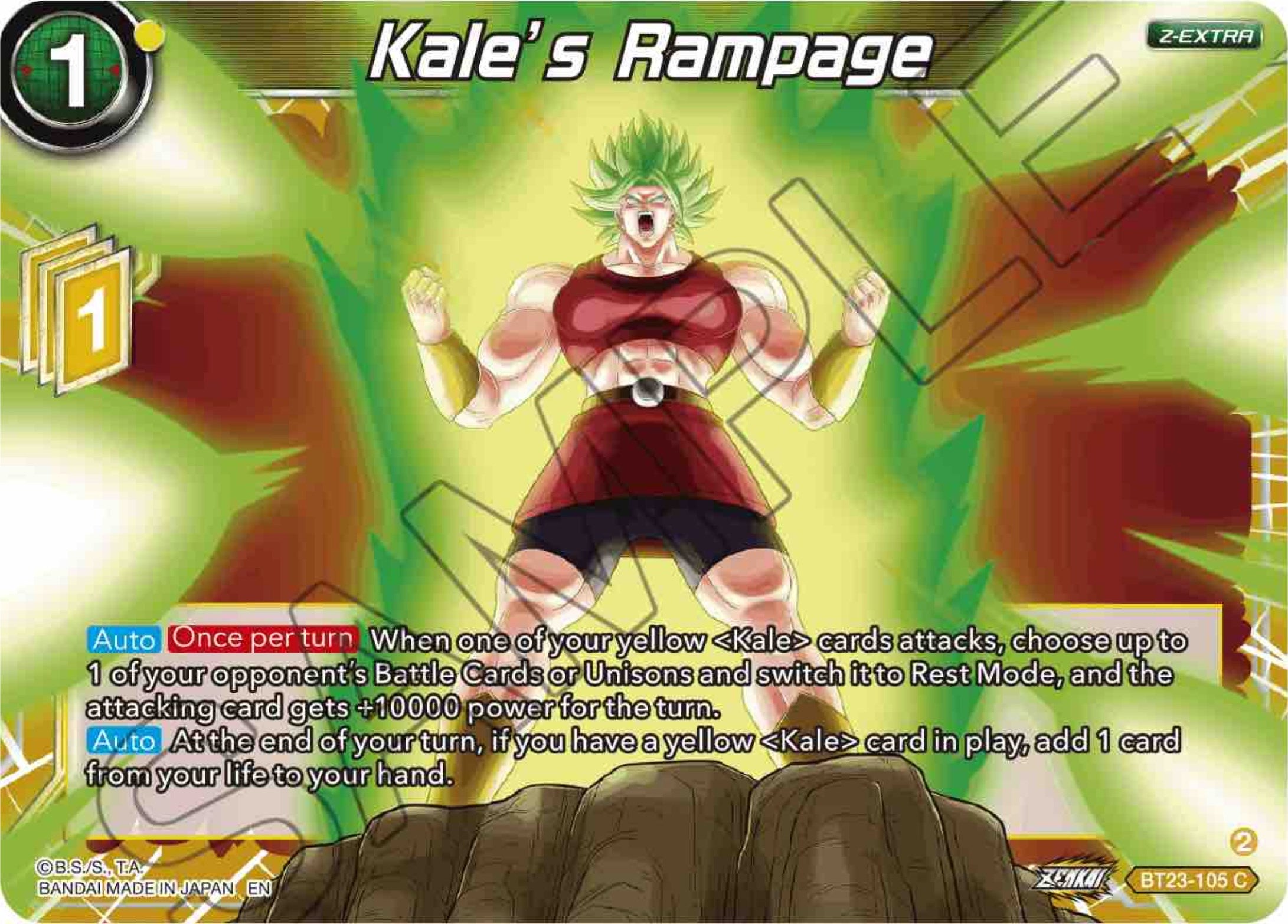 Kale's Rampage (BT23-105) [Perfect Combination] | Cracking-Singles