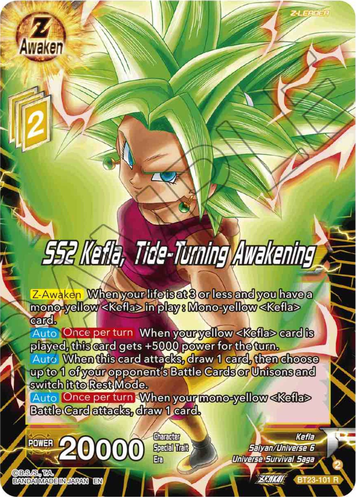 SS2 Kefla, Tide-Turning Awakening (BT23-101) [Perfect Combination] | Cracking-Singles