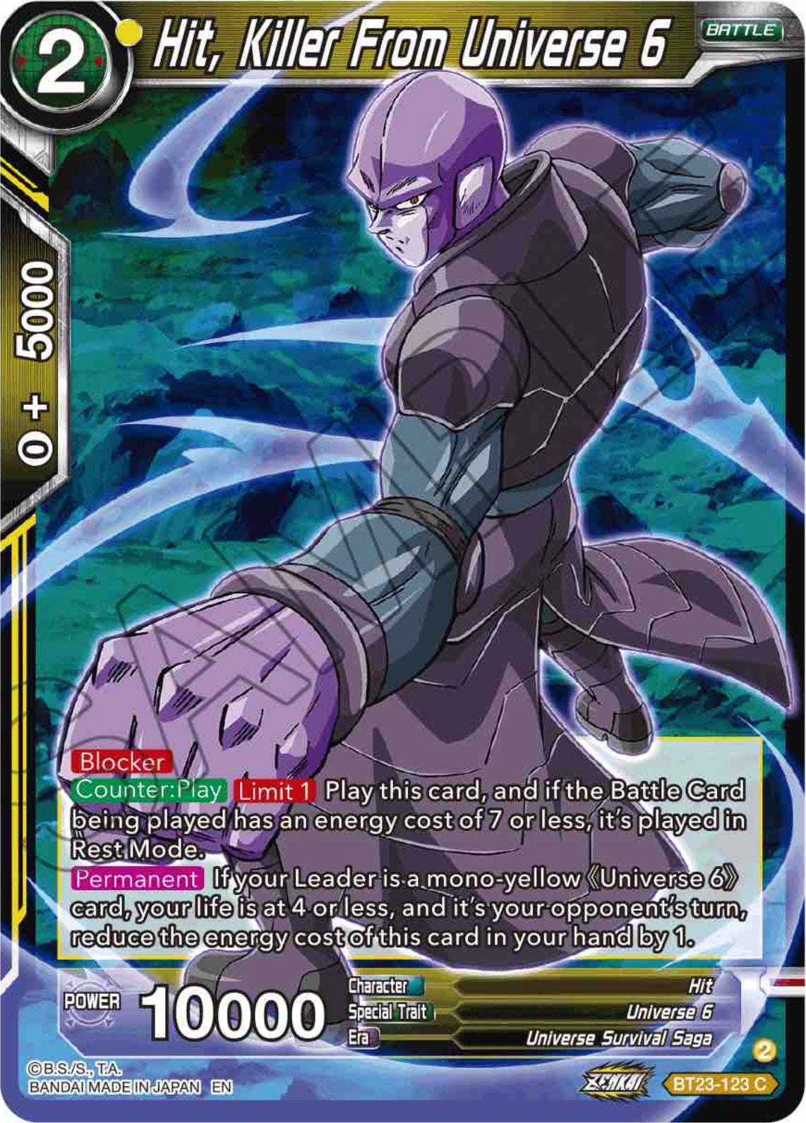 Hit, Killer From Universe 6 (BT23-123) [Perfect Combination] | Cracking-Singles