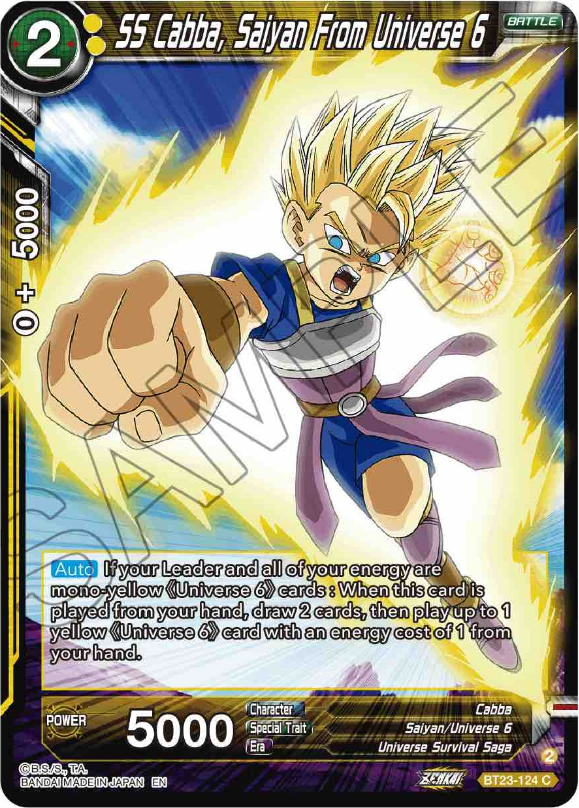 SS Cabba, Saiyan From Universe 6 (BT23-124) [Perfect Combination] | Cracking-Singles