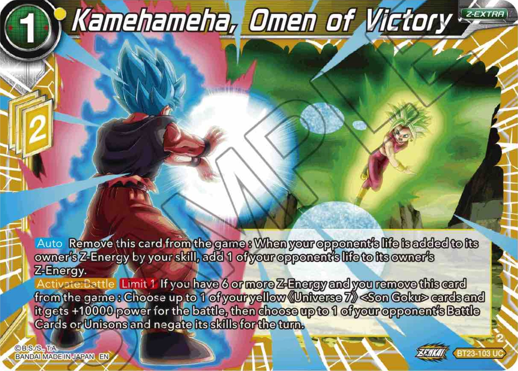 Kamehameha, Omen of Victory (BT23-103) [Perfect Combination] | Cracking-Singles