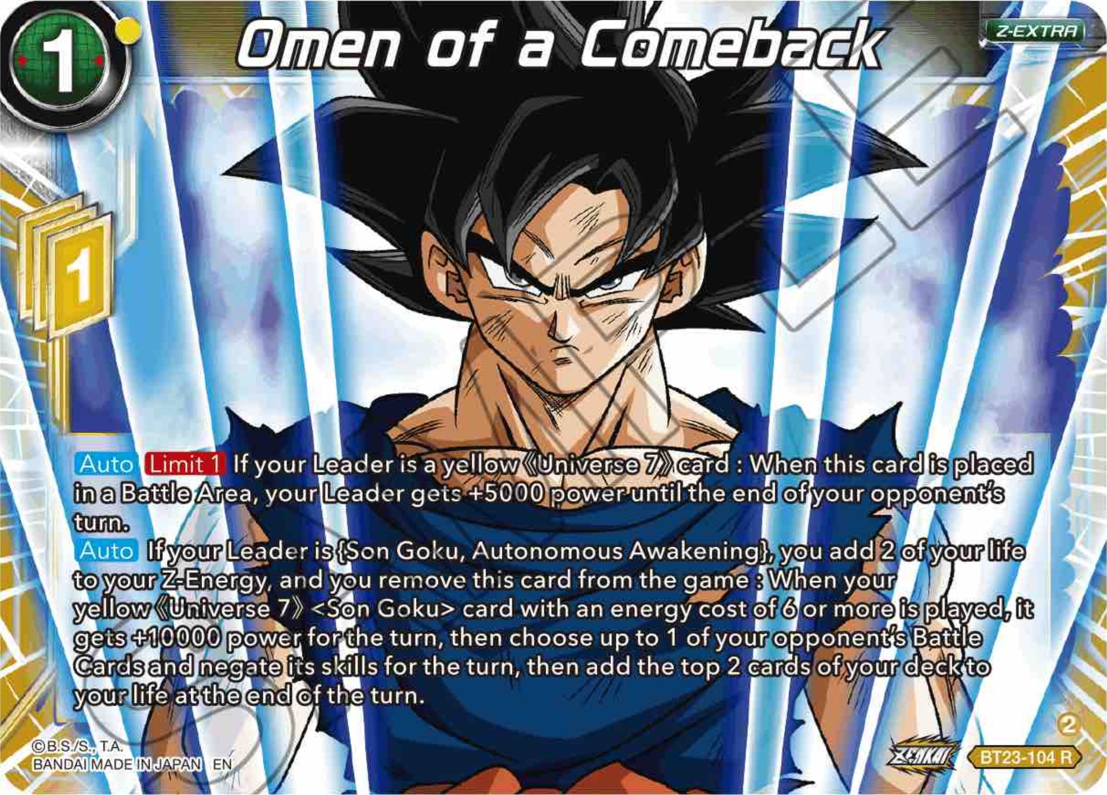 Omen of a Comeback (BT23-104) [Perfect Combination] | Cracking-Singles