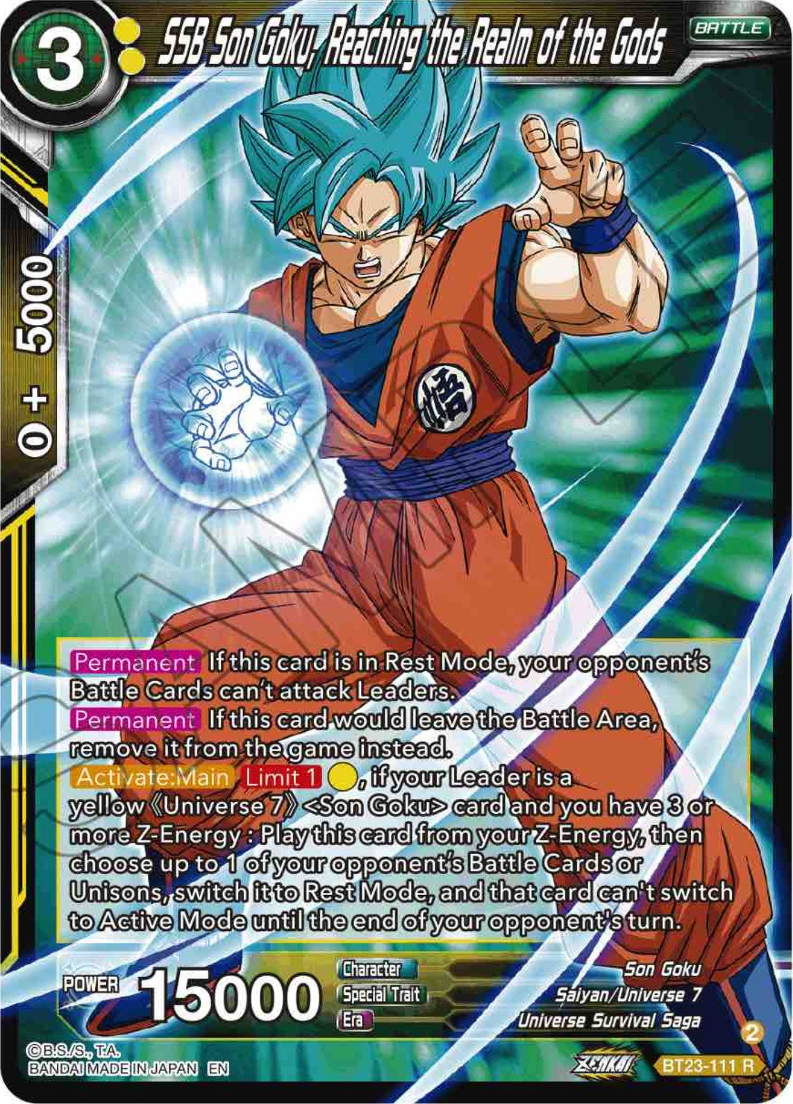 SSB Son Goku, Reaching the Realm of the Gods (BT23-111) [Perfect Combination] | Cracking-Singles