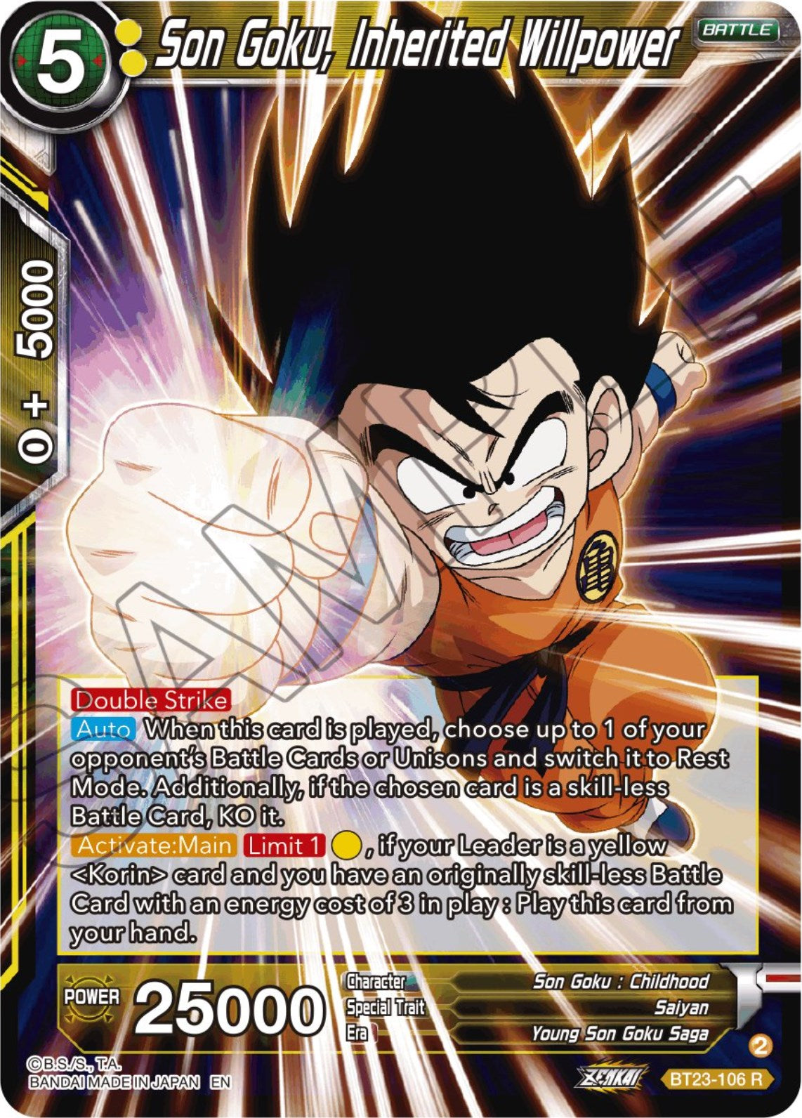 Son Goku, Inherited Willpower (BT23-106) [Perfect Combination] | Cracking-Singles