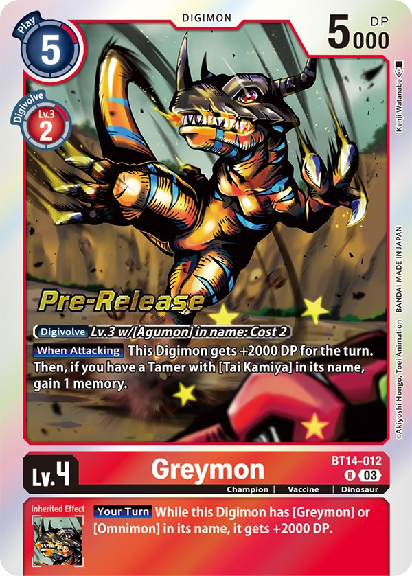 Greymon [BT14-012] [Blast Ace Pre-Release Cards] | Cracking-Singles