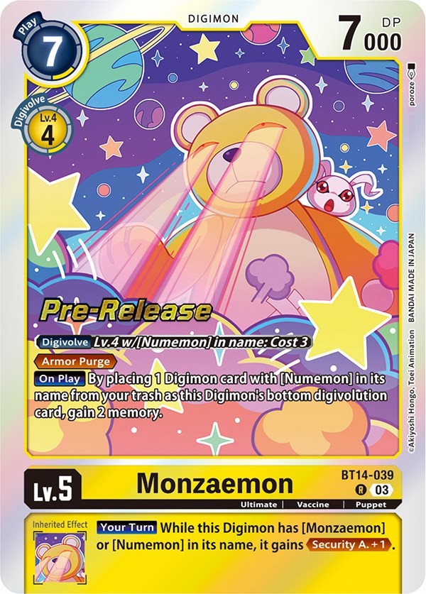 Monzaemon [BT14-039] [Blast Ace Pre-Release Cards] | Cracking-Singles