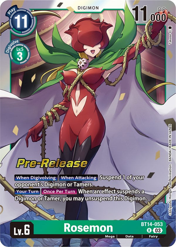 Rosemon [BT14-053] [Blast Ace Pre-Release Cards] | Cracking-Singles