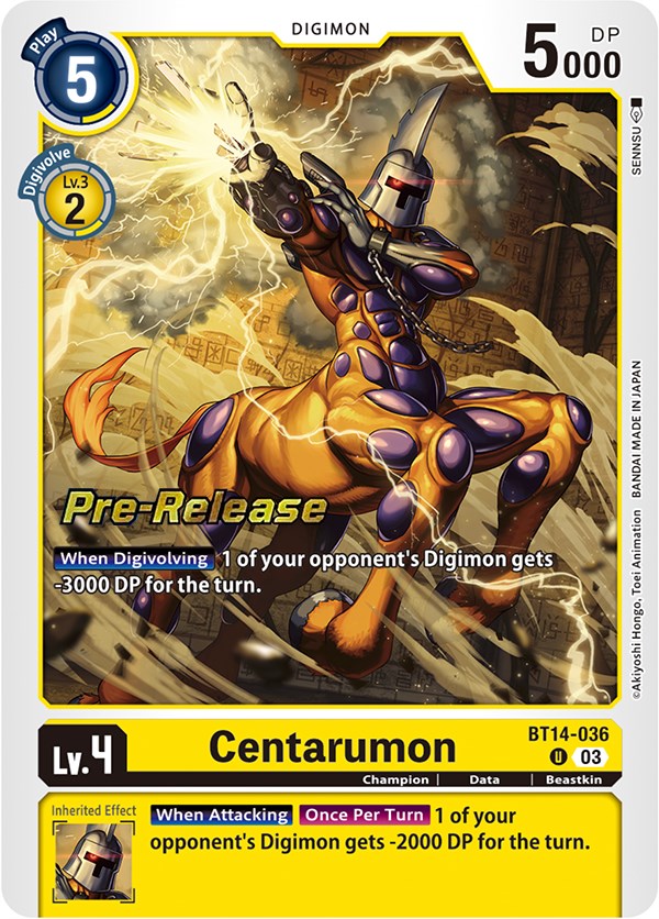 Centarumon [BT14-036] [Blast Ace Pre-Release Cards] | Cracking-Singles