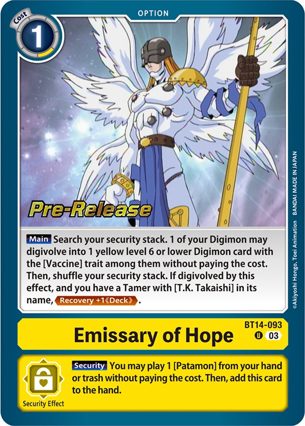 Emissary of Hope [BT14-093] [Blast Ace Pre-Release Cards] | Cracking-Singles