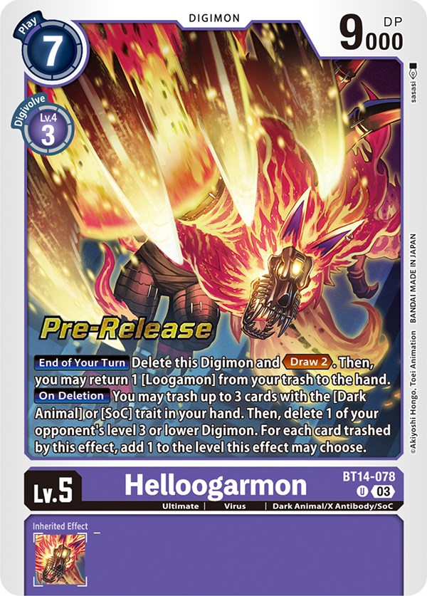 Helloogarmon [BT14-078] [Blast Ace Pre-Release Cards] | Cracking-Singles