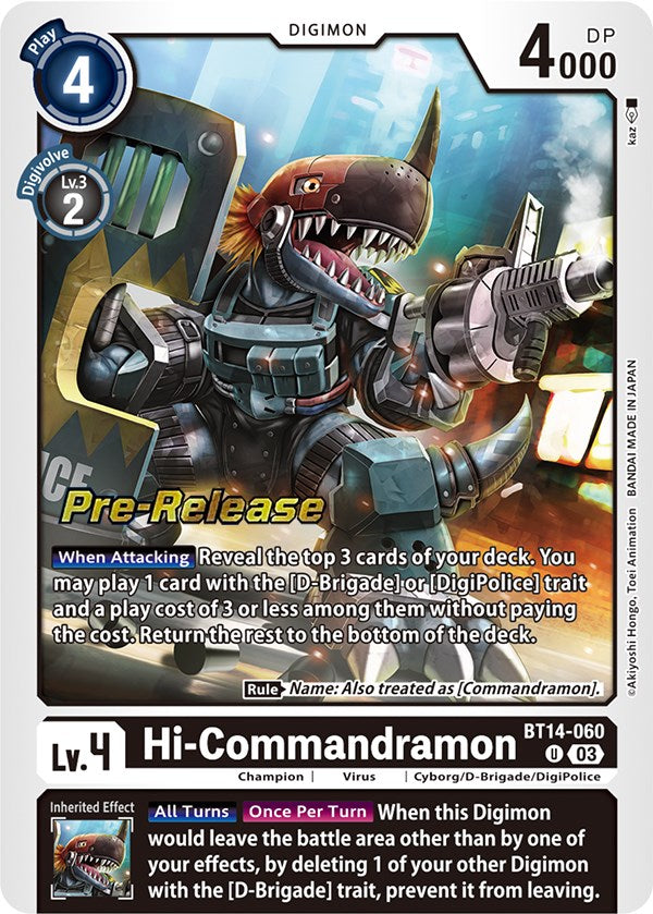 Hi-Commandramon [BT14-060] [Blast Ace Pre-Release Cards] | Cracking-Singles