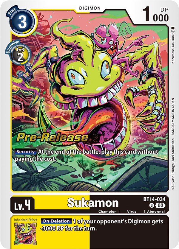 Sukamon [BT14-034] [Blast Ace Pre-Release Cards] | Cracking-Singles