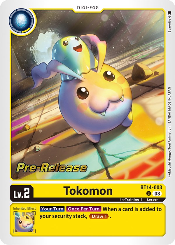 Tokomon [BT14-003] [Blast Ace Pre-Release Cards] | Cracking-Singles