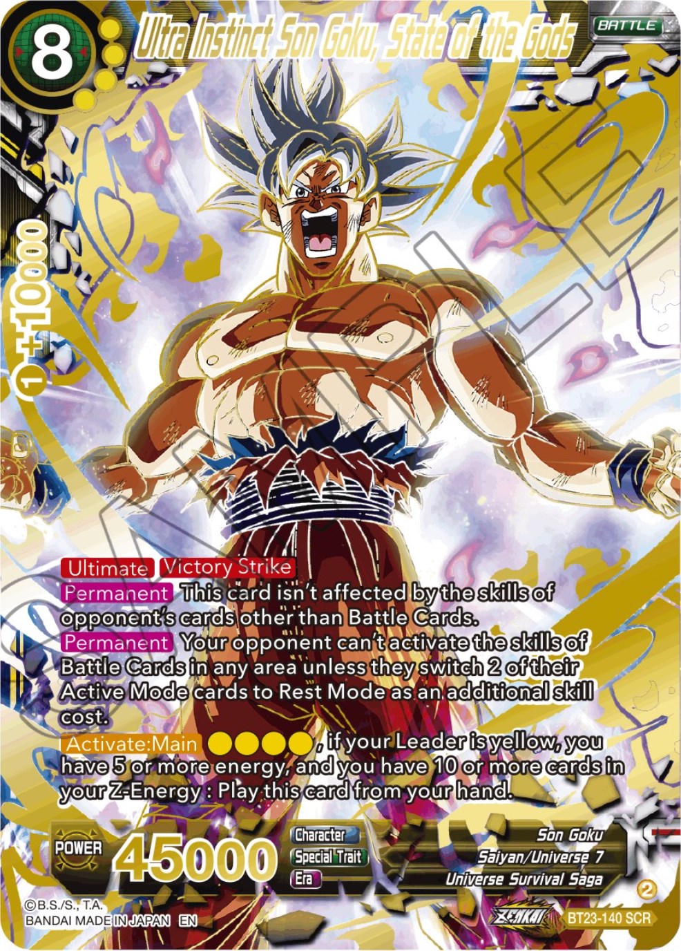 Ultra Instinct Son Goku, State of the Gods (BT23-140) [Perfect Combination] | Cracking-Singles