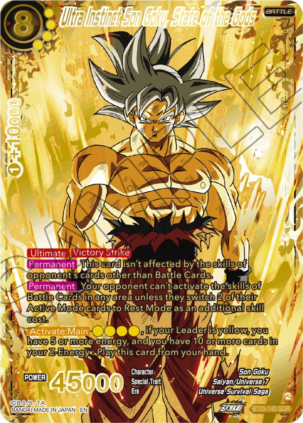 Ultra Instinct Son Goku, State of the Gods (GDR) (BT23-140) [Perfect Combination] | Cracking-Singles