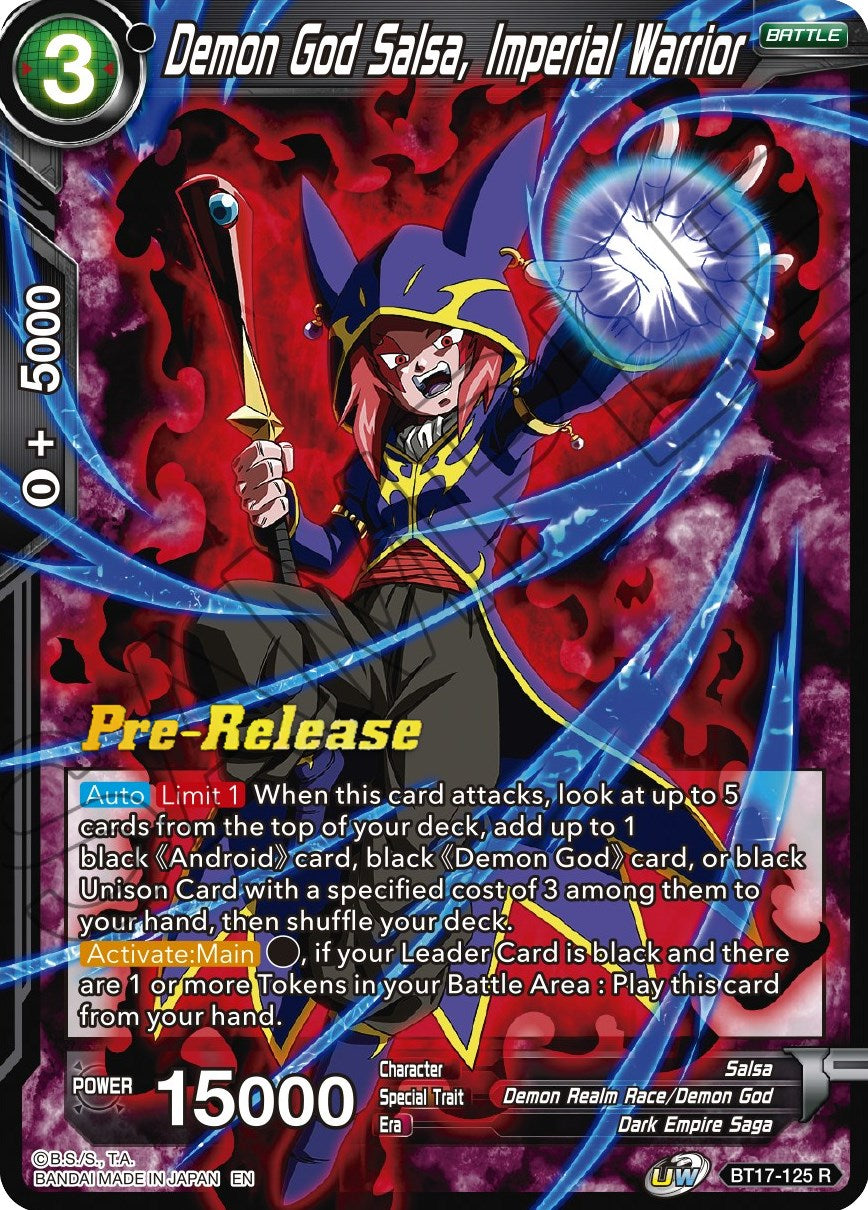 Demon God Salsa, Imperial Warrior (BT17-125) [Ultimate Squad Prerelease Promos] | Cracking-Singles