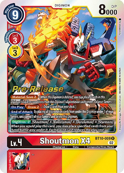 Shoutmon X4 [BT10-009] [Xros Encounter Pre-Release Cards] | Cracking-Singles