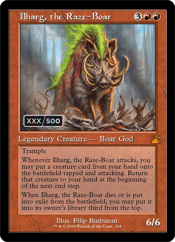 Ilharg, the Raze-Boar (Retro) (Serialized) [Ravnica Remastered] | Cracking-Singles