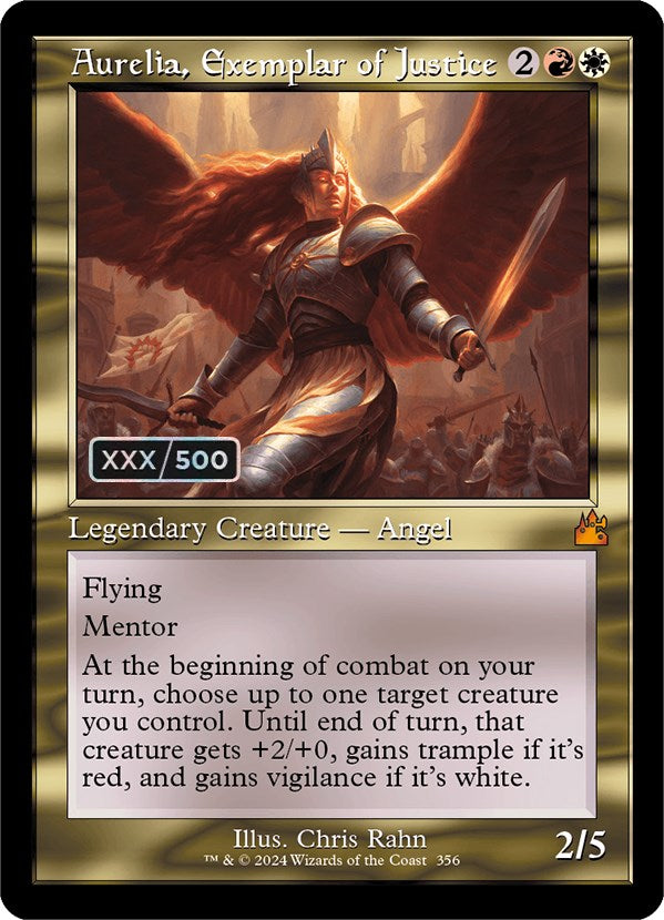 Aurelia, Exemplar of Justice (Retro) (Serialized) [Ravnica Remastered] | Cracking-Singles