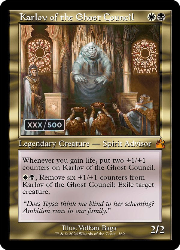 Karlov of the Ghost Council (Retro) (Serialized) [Ravnica Remastered] | Cracking-Singles