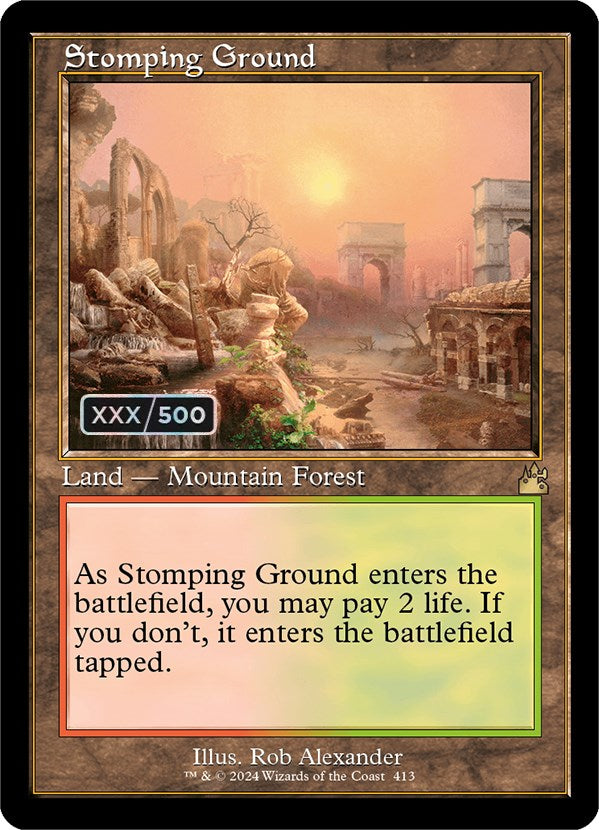 Stomping Ground (Retro) (Serialized) [Ravnica Remastered] | Cracking-Singles