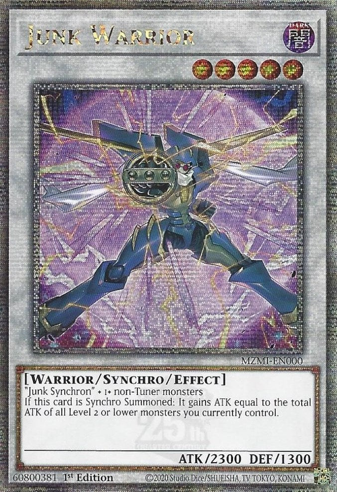 Junk Warrior (Quarter Century Secret Rare) [MZMI-EN000] Quarter Century Secret Rare | Cracking-Singles