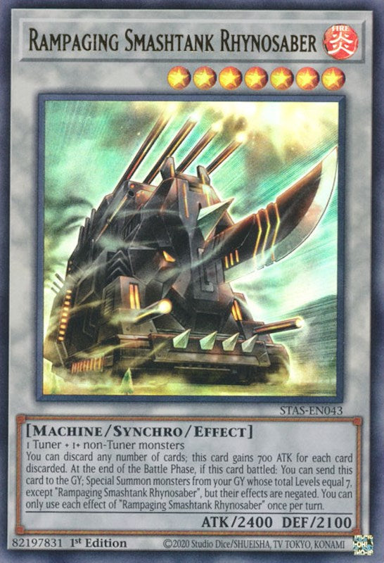 Rampaging Smashtank Rhynosaber [STAS-EN043] Ultra Rare | Cracking-Singles