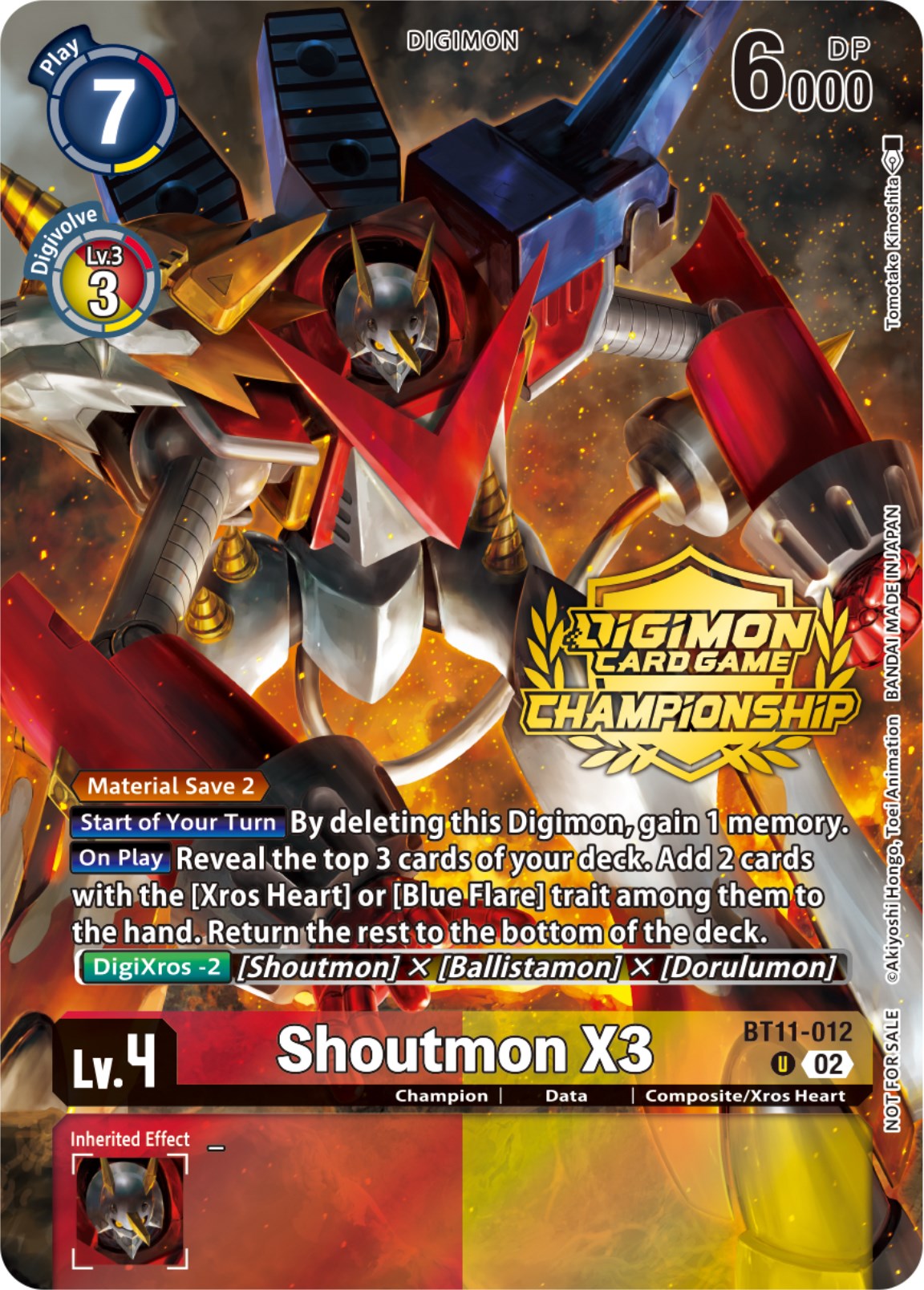 Shoutmon X3 [BT11-012] (Championship 2023 Tamers Pack) [Dimensional Phase Promos] | Cracking-Singles