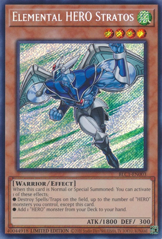 Elemental HERO Stratos [BLC1-EN003] Secret Rare | Cracking-Singles