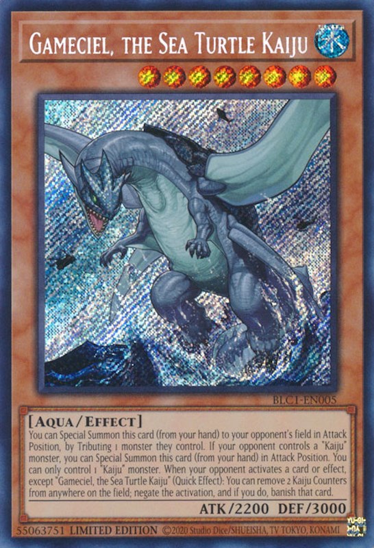 Gameciel, the Sea Turtle Kaiju [BLC1-EN005] Secret Rare | Cracking-Singles