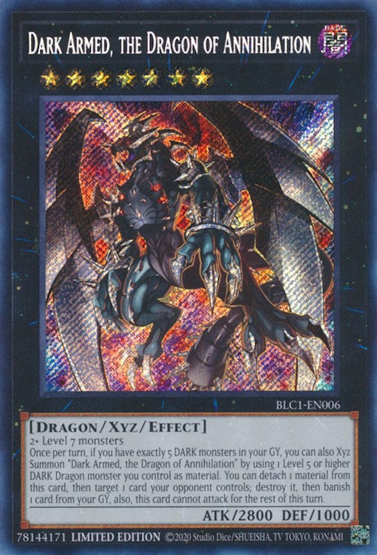 Dark Armed, the Dragon of Annihilation [BLC1-EN006] Secret Rare | Cracking-Singles