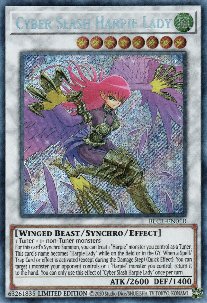 Cyber Slash Harpie Lady [BLC1-EN010] Secret Rare | Cracking-Singles